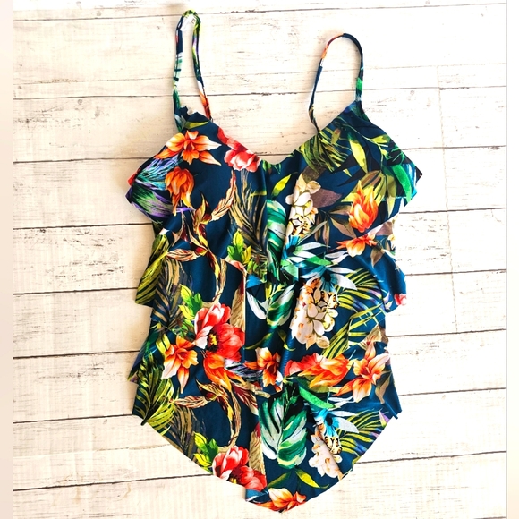 Magicsuit Other - Magicsuit Serenity Rita Tankini Top Swimwear Ruffle Tropical Slimming Control